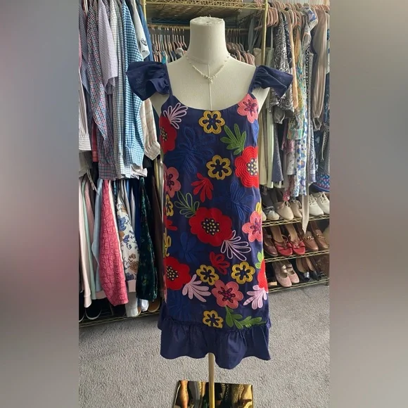 Andree by UNIT Simply Adore You Floral Dress - Navy Midi Dress Size M - Picture 4 of 12